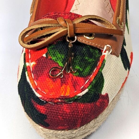 Milly for Sperry A/O Platform Heels in Roses Print Canvas/Cognac Size 7.5 - Picture 7 of 12